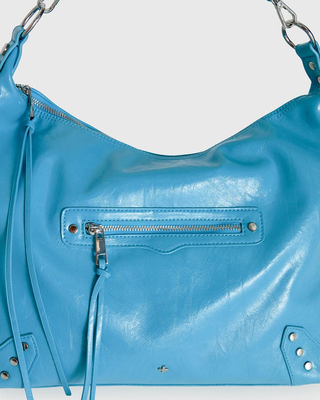 Peta & Jain Infinity Hobo Bag Turquoise Crinkle PU