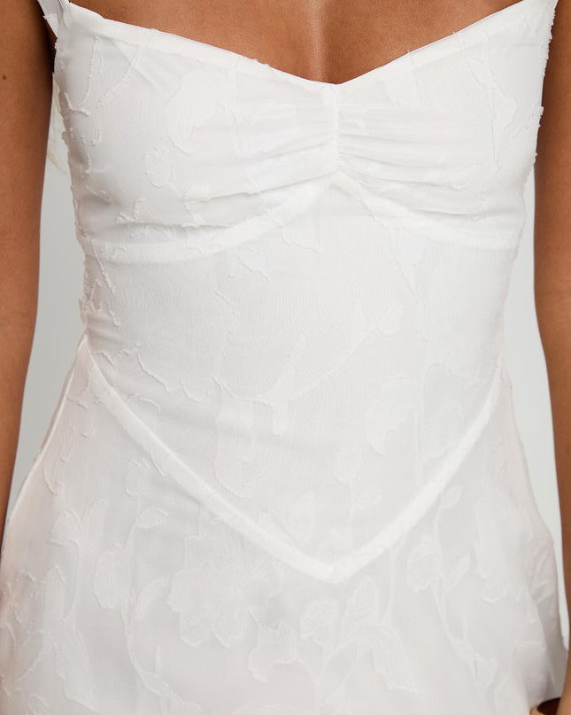 Past And Present Burnout Tie Back Mini Dress White