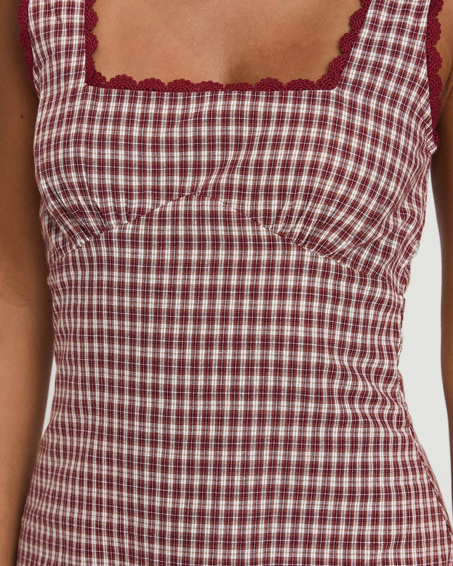 Dasha Mini Dress Red Check