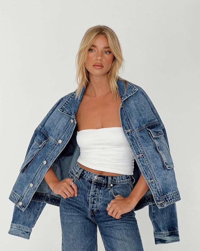Kier Oversized Jacket Denim Mid Wash