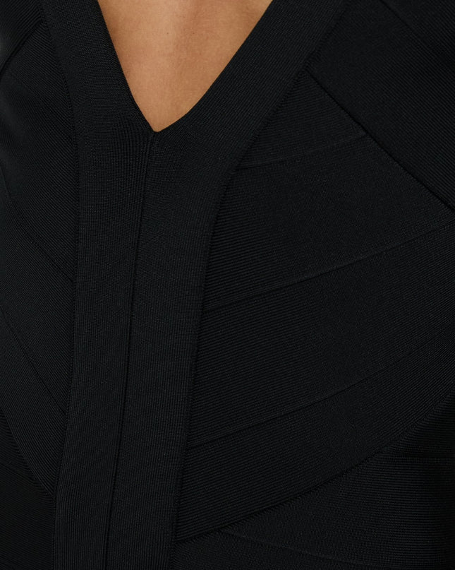 Marllowe Bandage Long Sleeve Mini Dress Black