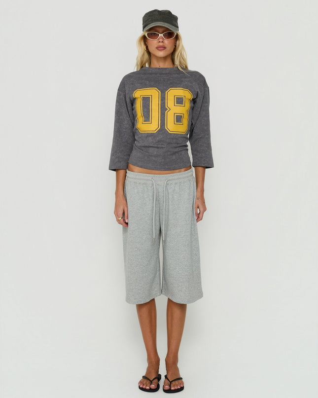 City 3/4 Sleeve Graphic Tee Grey / Yellow