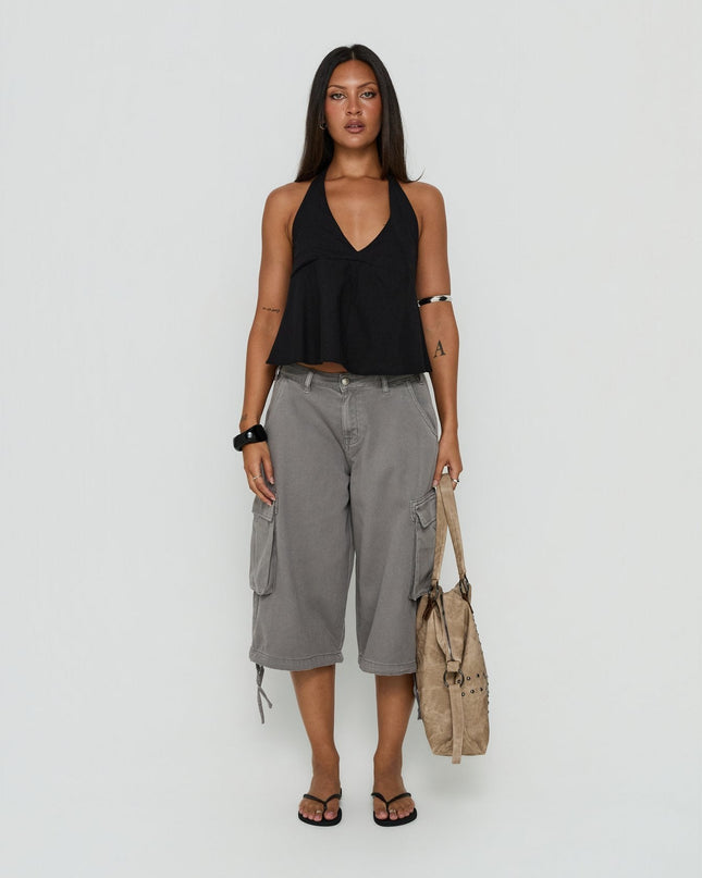 Hudsen Longline Cargo Shorts Charcoal