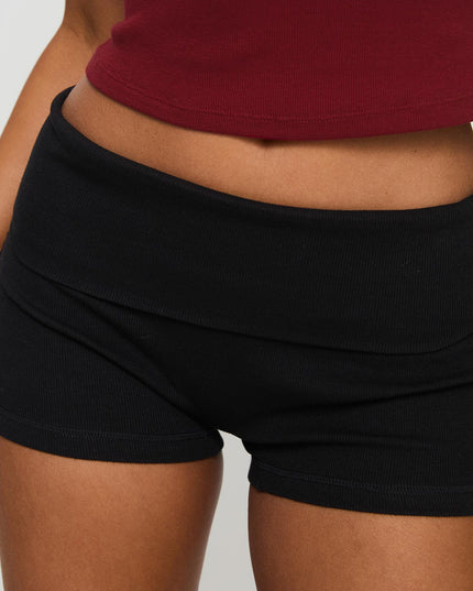 Baseline Low Rise Rib Shorts Black