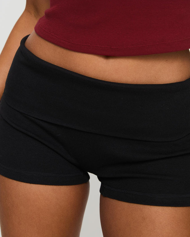 Baseline Low Rise Rib Shorts Black