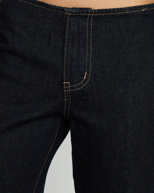 Buenos No Waist Low Rise Straight Leg Jeans Raw Denim