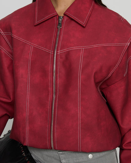 Vista Bomber Jacket Crimson
