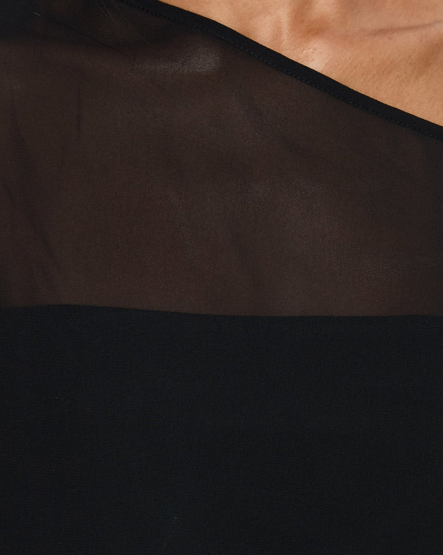 Senzo Chiffon Poncho Top Black