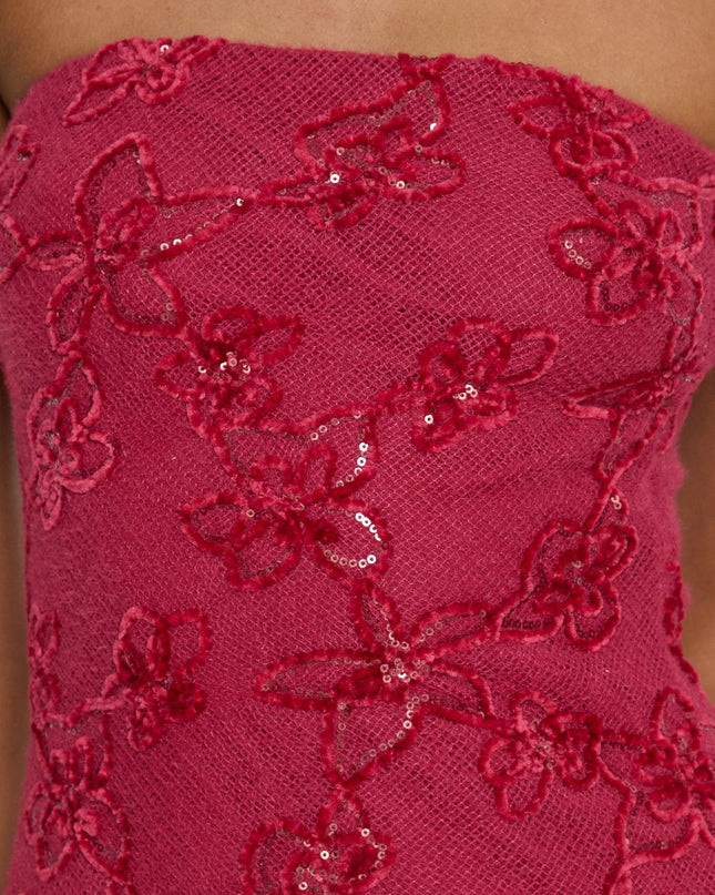 Mimosie Strapless Mini Dress Burgundy