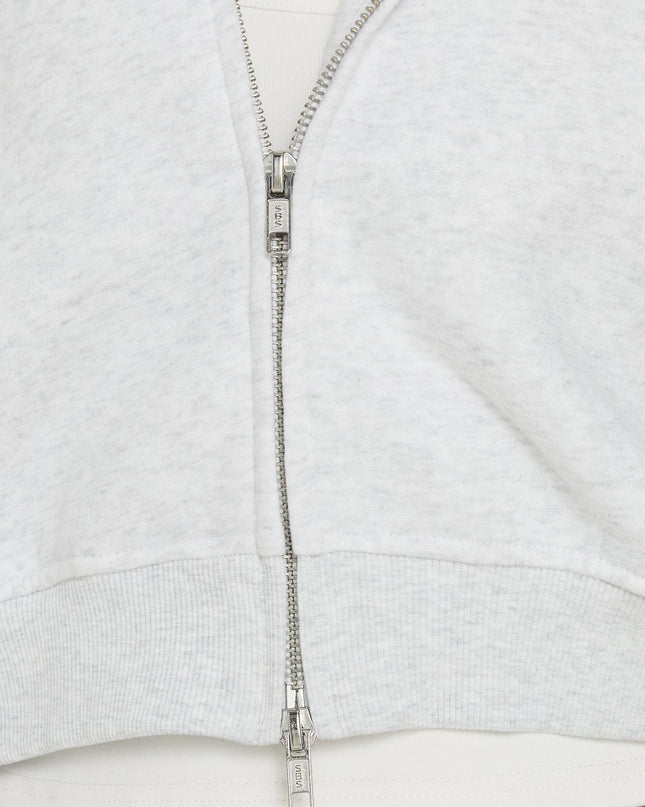 Zellah Double Ended Zipper Hoodie Grey Marle