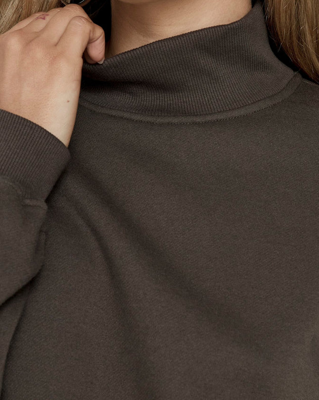 Anyya Funnel Neck Crew Jumper Iron Grey