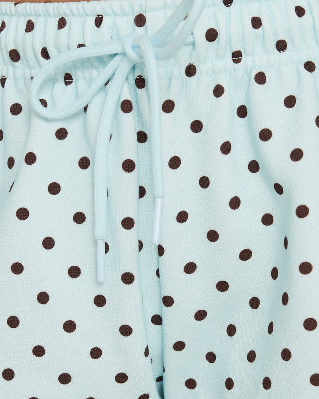 Quinncy Low Rise Sweat Shorts Blue Polka Dot