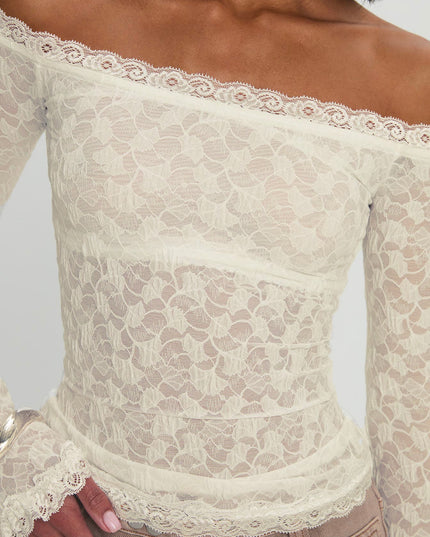 Mochapella Off The Shoulder Top White