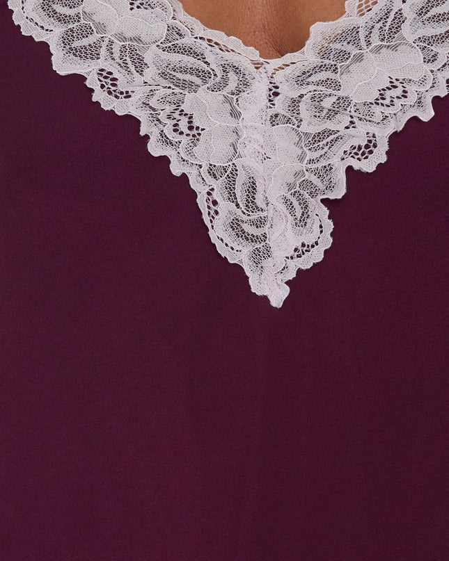 Call My Lover Lace Slip Mini Dress Berry / Lilac