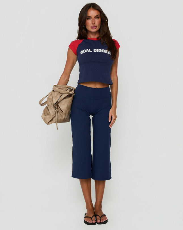 Goal Digger Graphic Baby Tee Red / Navy