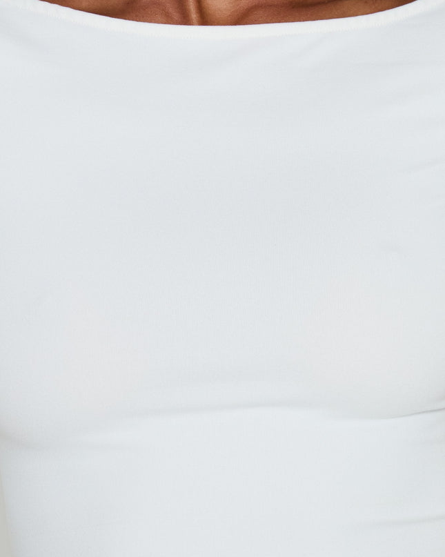 Daily Define Boatneck 3/4 Sleeve Top White