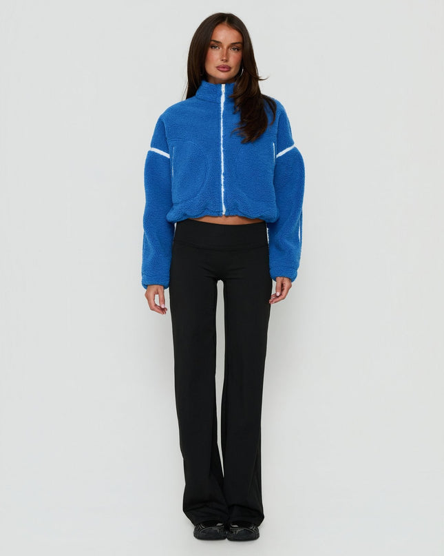 Sammee Polar Fleece Contrast Zip Through Jacket Blue / White