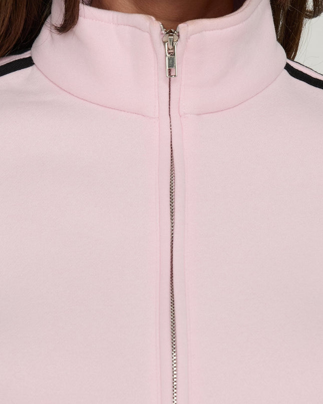 Keeran Funnel Neck Fleece Jumper Pink / Black