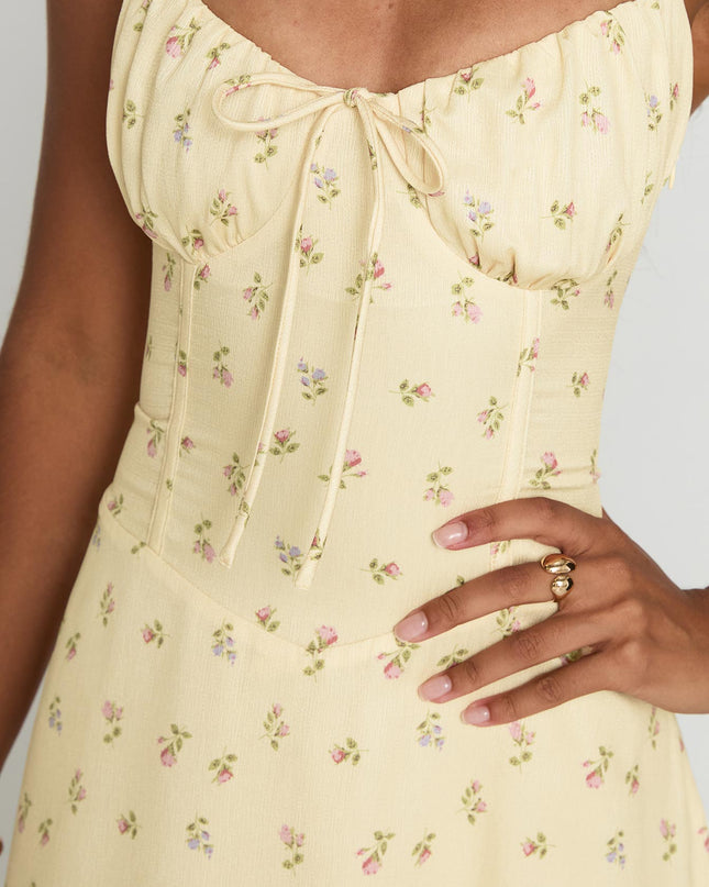 Members Only Maxi Dress Yellow Floral