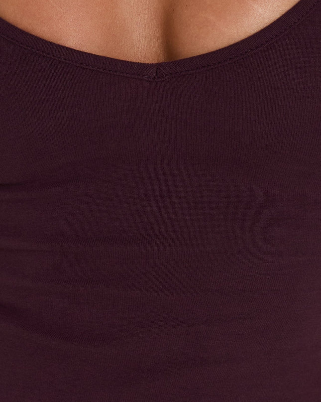 Cecilly Trim Racerback Top Plum