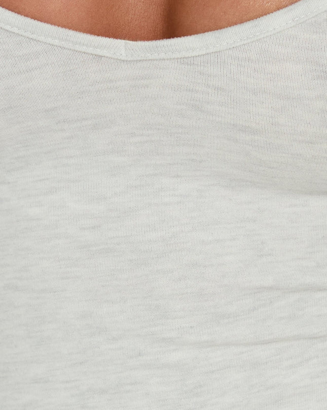Cecilly Trim Racerback Top Grey Marle
