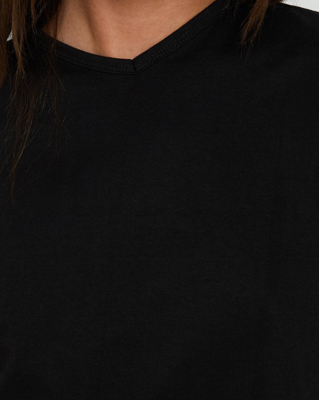 Dealia High V Boxy Tee Black