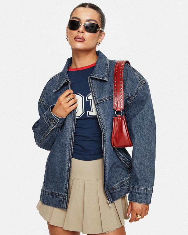 Goldsmith Denim Bomber Jacket Mid Wash