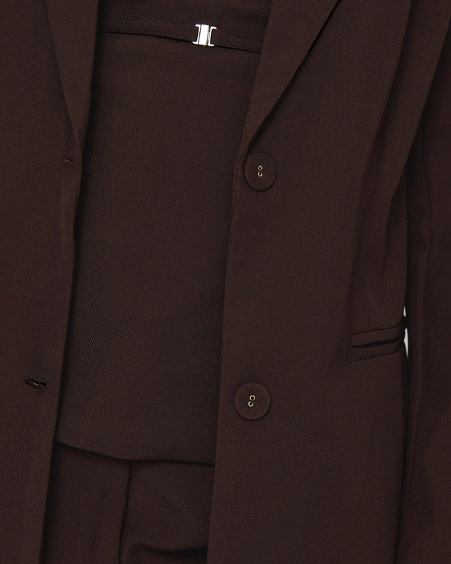 Crowd Pleaser Oversized Blazer Chocolate