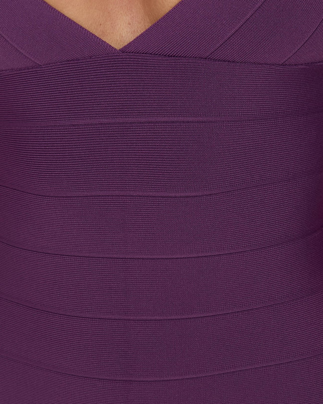 Lucinnda Plunge Bandage Mini Dress Purple