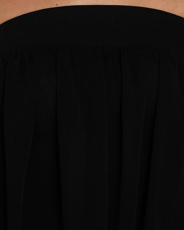 We Belong Together Strapless Blouson Mini Dress Black