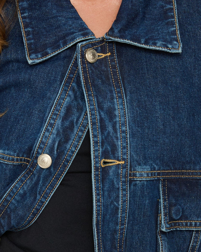 Kier Oversized Jacket Denim Dark Blue Wash