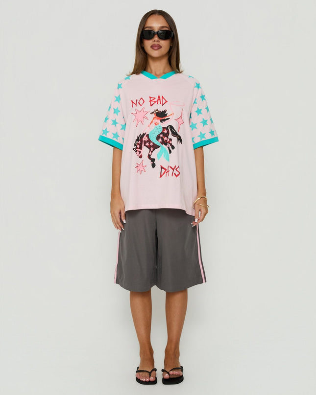 No Bad Days Oversized Graphic Tee Pink / Multi