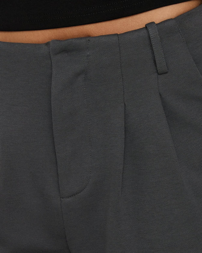 Charlea Fleece Tailored Longline Short Charcoal