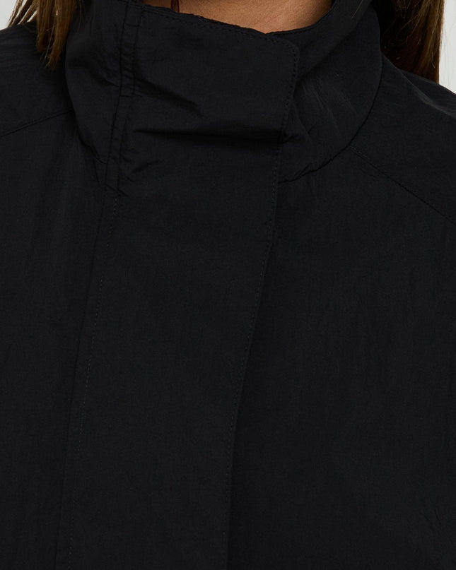 Kallow Funnel Neck Windbreaker Jacket Black