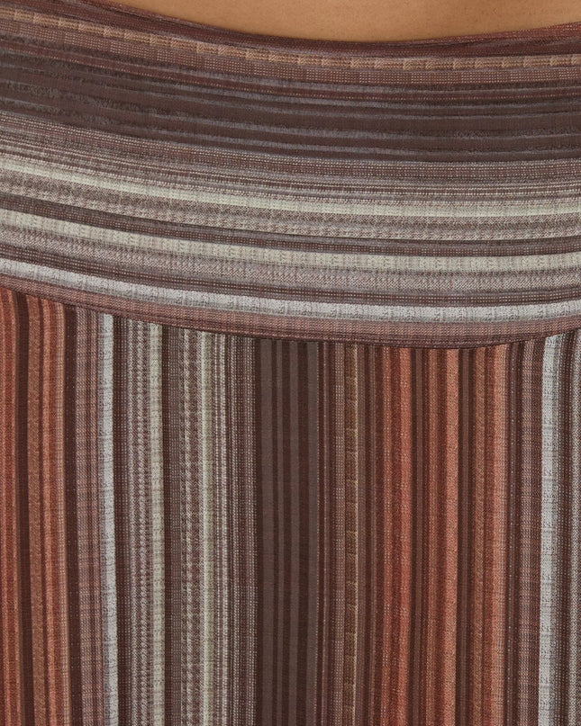 Massino Asymmetrical Midi Skirt Multi Stripe