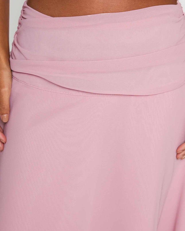Evanescence Asymmetrical Midi Skirt Pastel Pink
