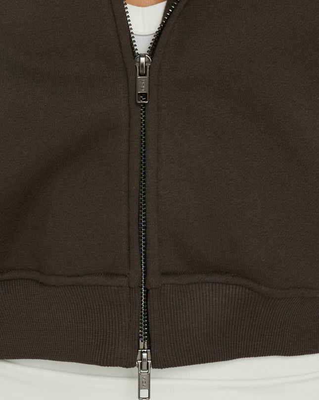 Zellah Double Ended Zipper Hoodie Iron Grey