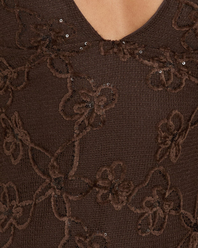 Codami Sequin Mini Dress Dark Brown