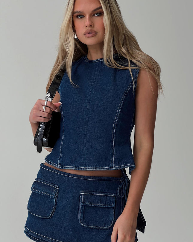 Countryside Skort Blue Denim