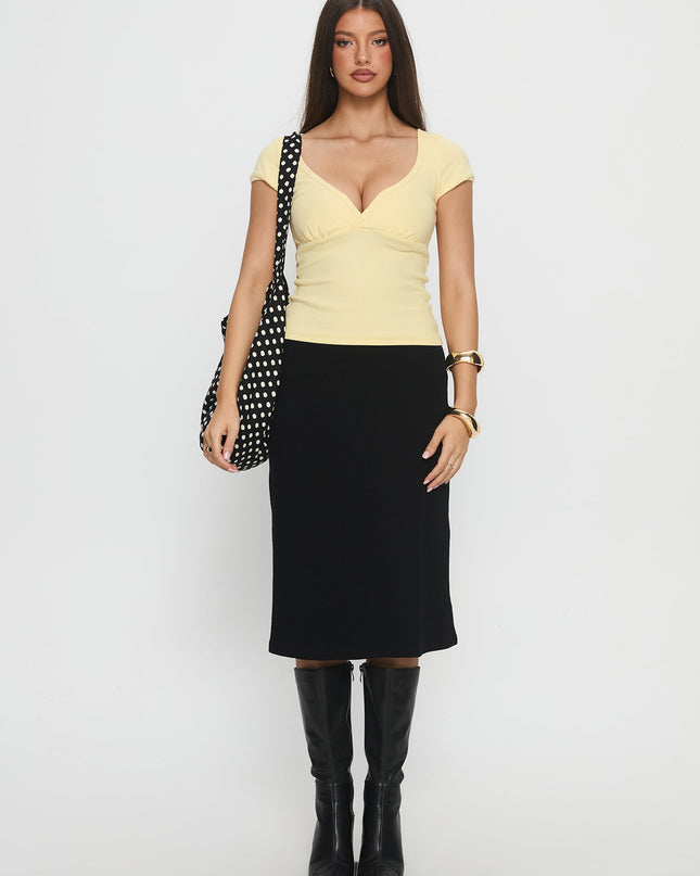 Baseline Cross Over Cap Sleeve Top Yellow