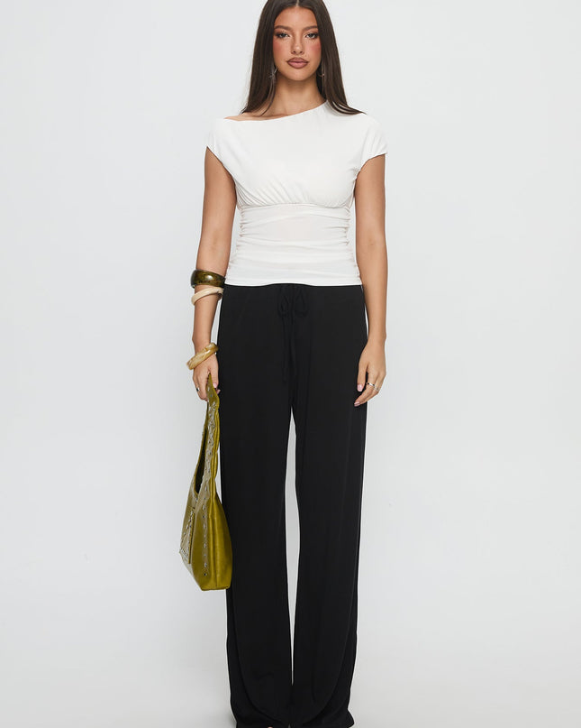 Gavrielle Jersey Wide Leg Pants Black