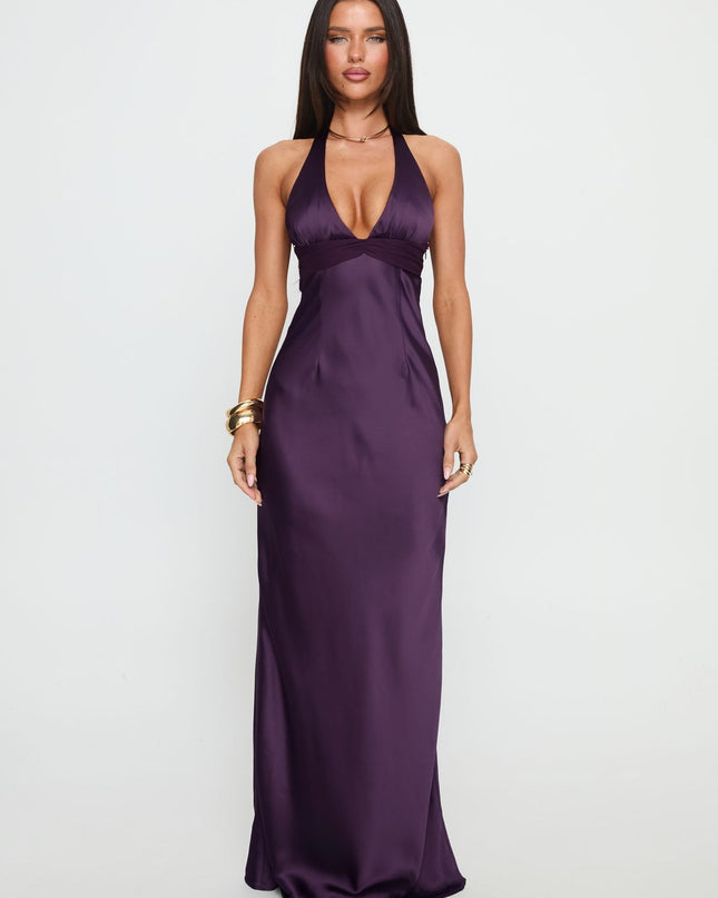 Odyssa Halter Maxi Dress Purple