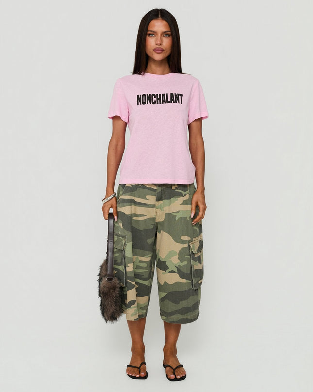 Nonchalant Girl Graphic Relaxed Tee Pink