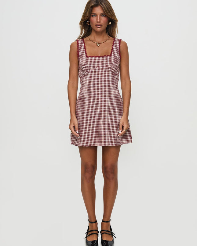 Dasha Mini Dress Red Check