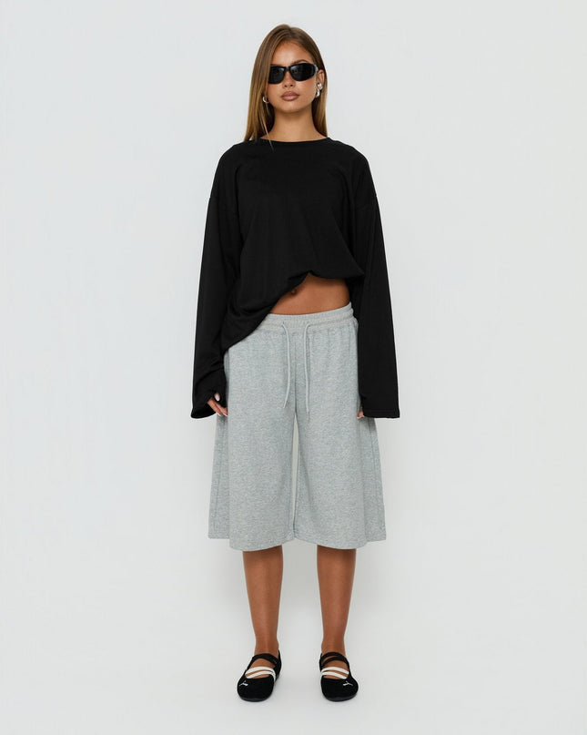 Settle Down Long Sleeve Top Black