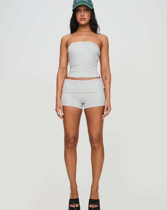 Baseline Low Rise Rib Shorts Grey Marle
