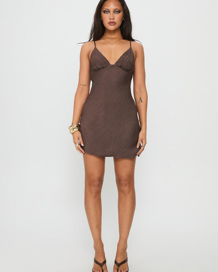 Makaia Balconette Mini Dress Brown