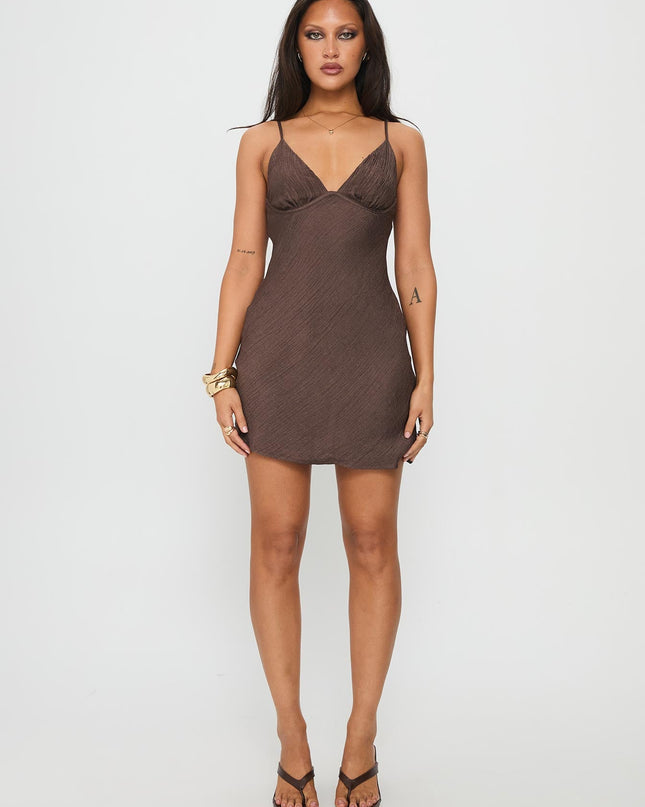 Makaia Balconette Mini Dress Brown