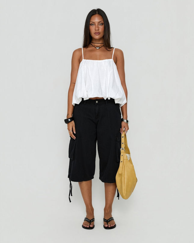 Hudsen Longline Cargo Shorts Washed Black