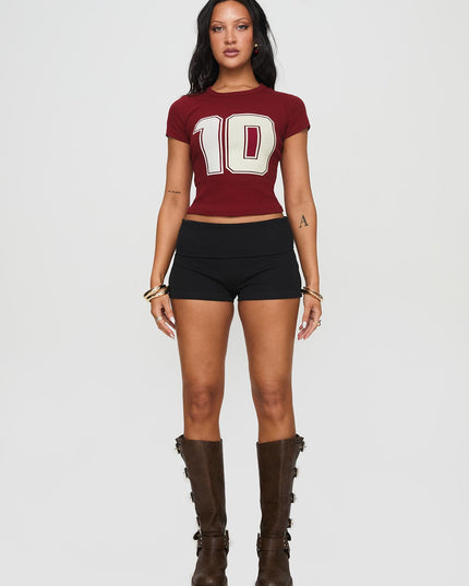 Baseline Low Rise Rib Shorts Black
